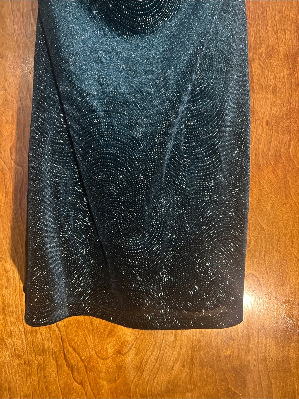 B Darlin Teal Glitter Cowl Neck Mini Dress - Picture 3 of 13